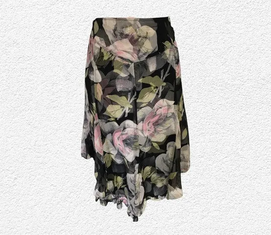 Karen Millen Floral Silk Skirt UK 8 US 4 EU 36