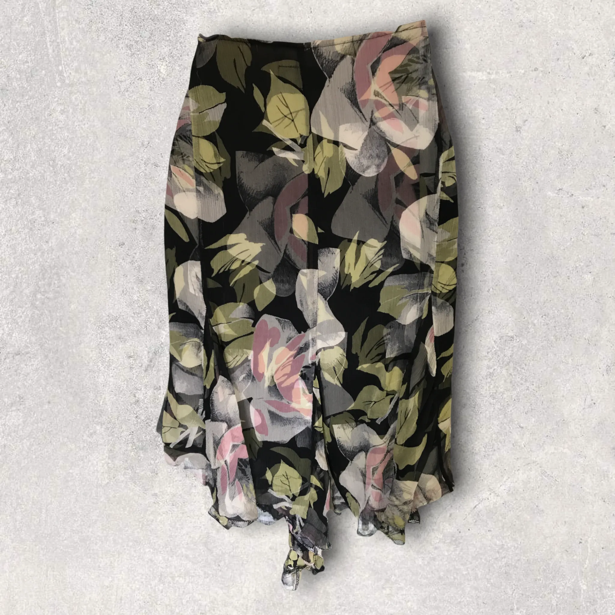 Karen Millen Floral Silk Skirt UK 8 US 4 EU 36