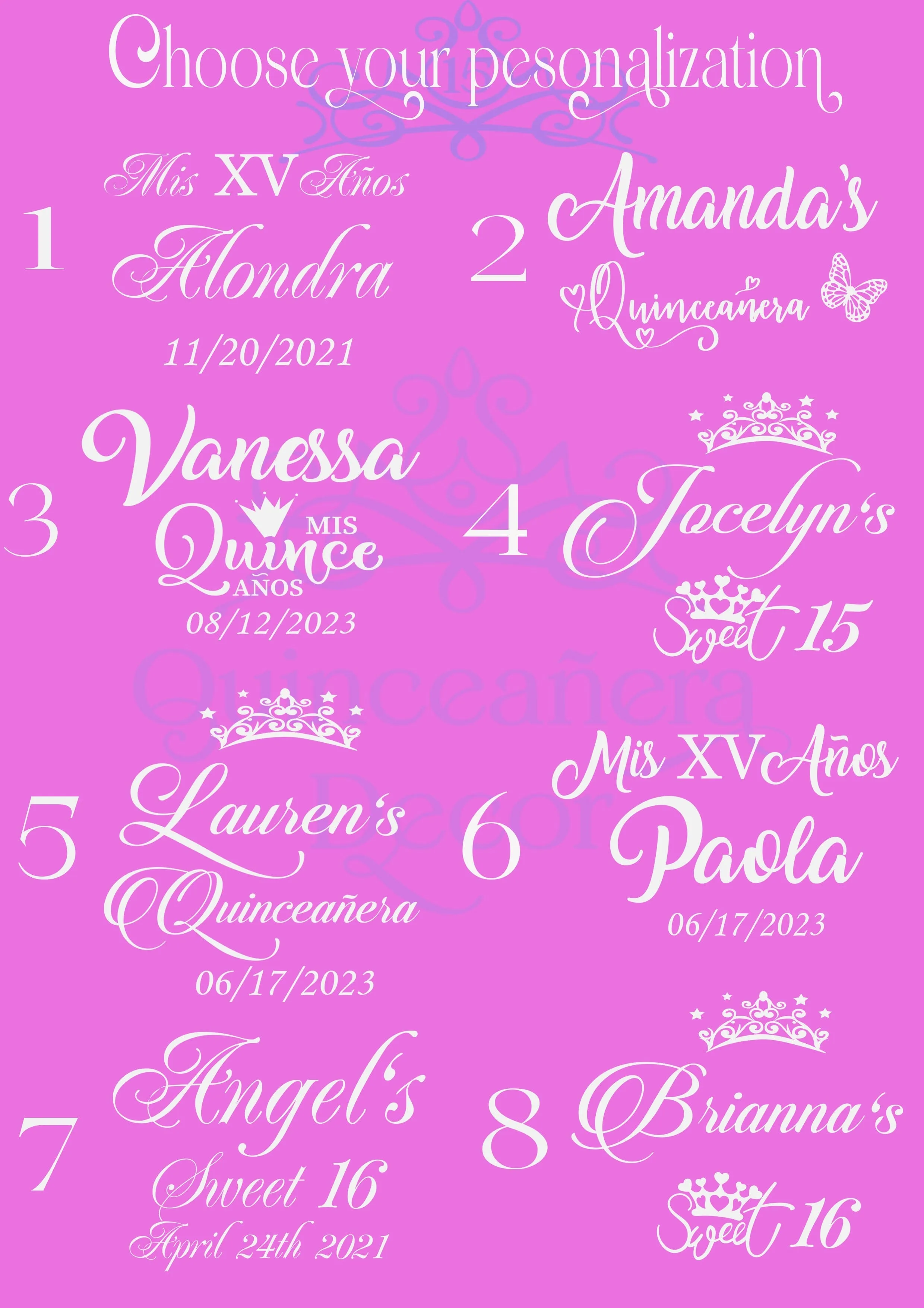 Lavender album de fotos para Quinceanera