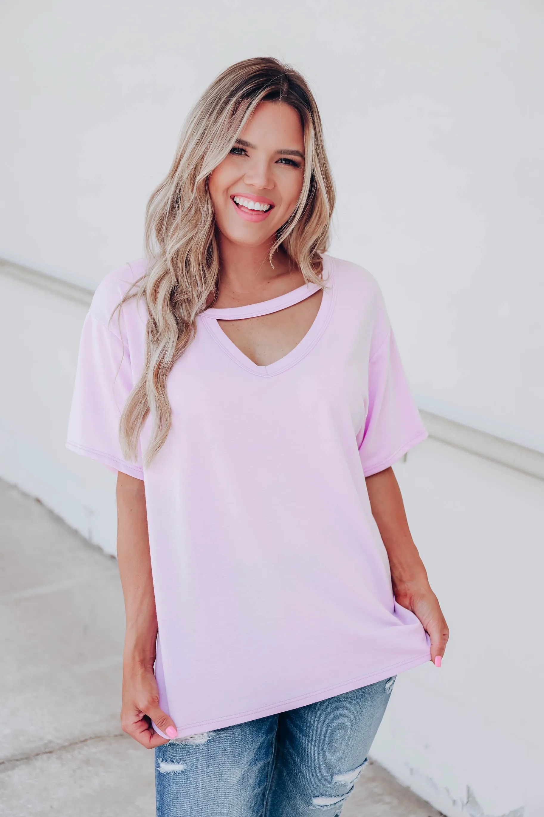 Lavender Blossom Key Hole Top