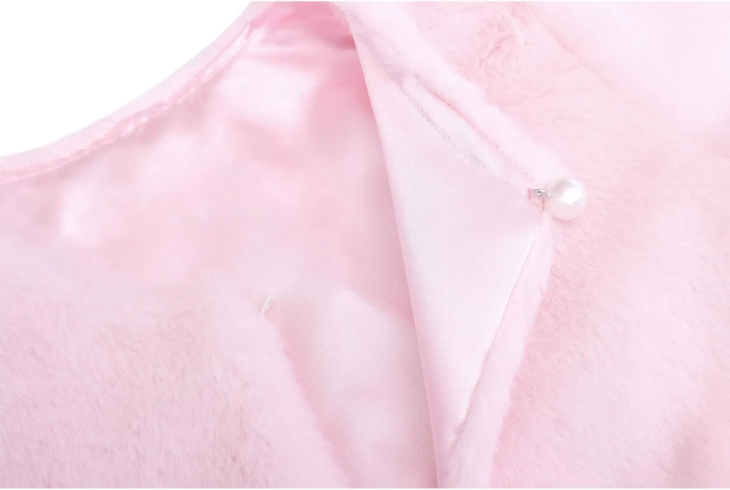 Lilax Girls Cozy Faux Fur Bolero Shrug Long Sleeve Crew Neck Dress Coat