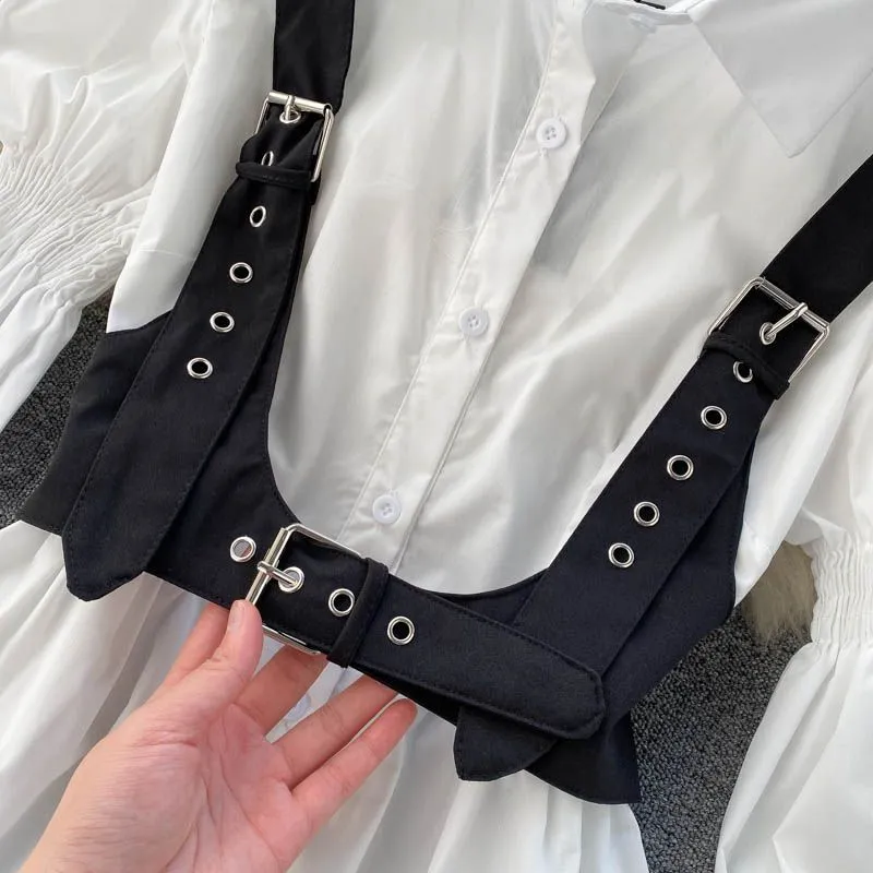 Lucy Puff sleeves Blouse with Gormmet Body Harness