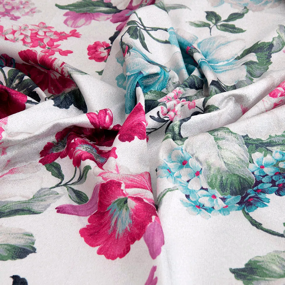Lurex Floral Print Fabric 5286