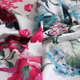Lurex Floral Print Fabric 5286