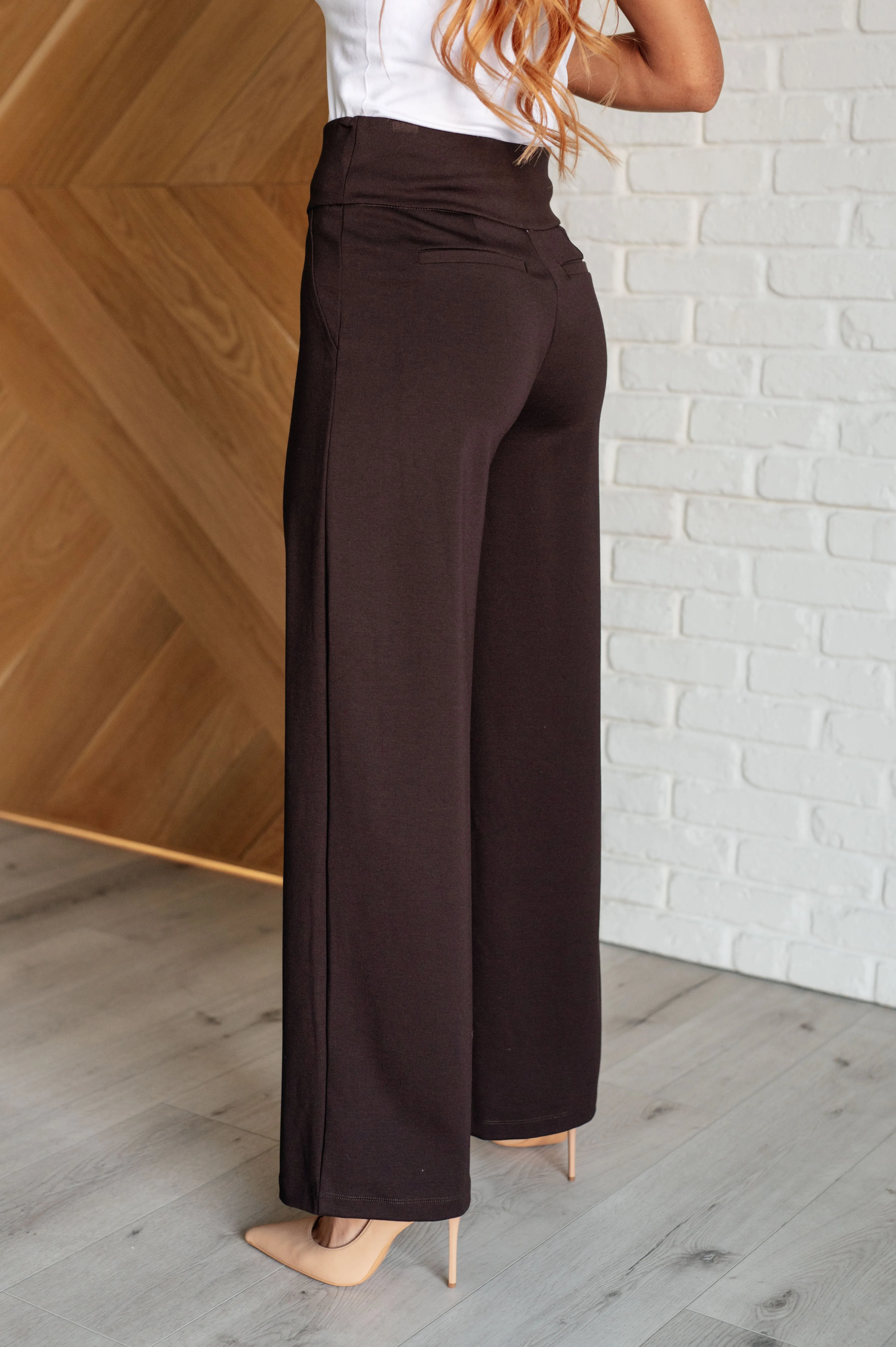 Magic Wide Leg Pants in Chocolate - 10/24
