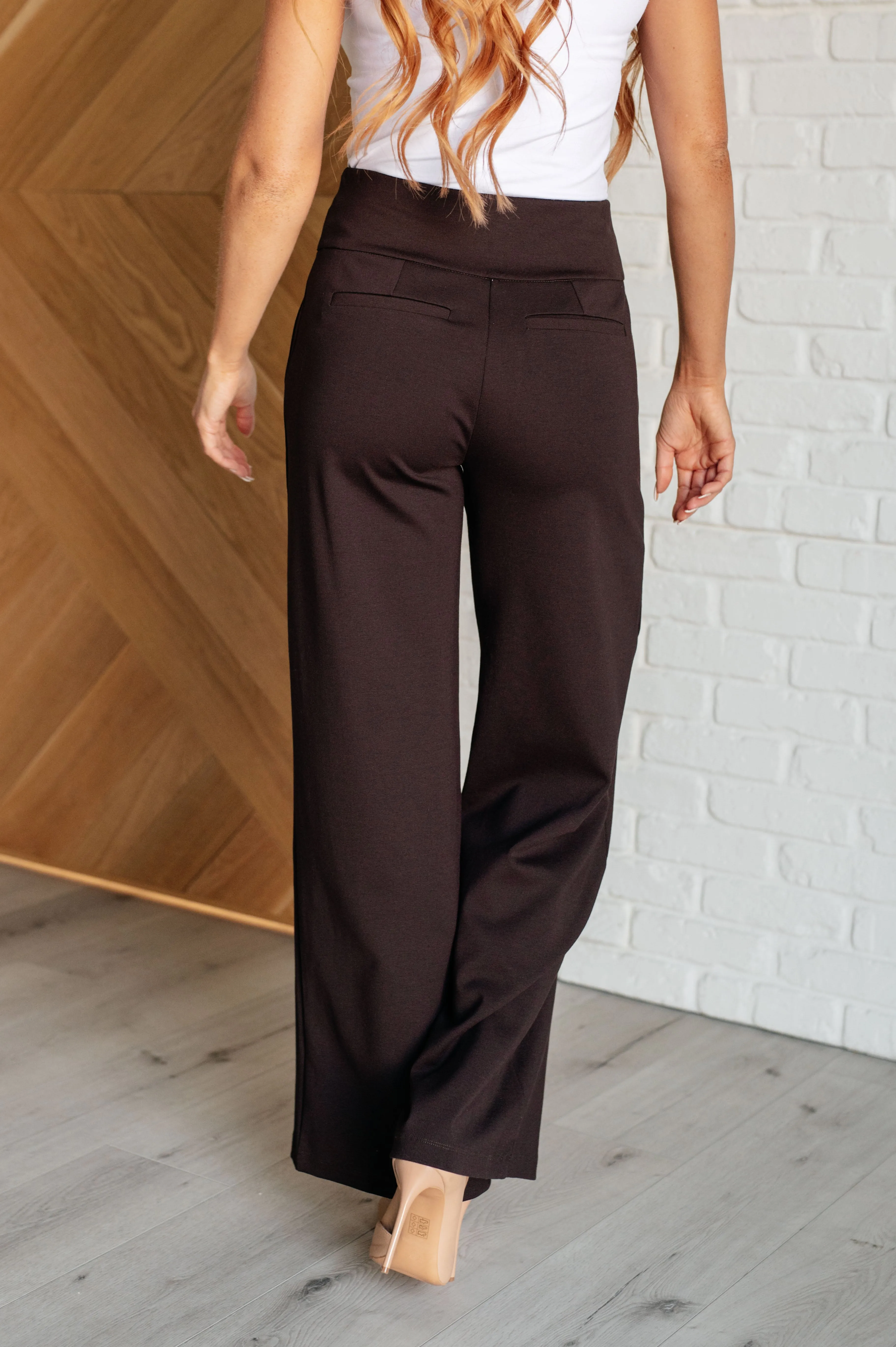Magic Wide Leg Pants in Chocolate - 10/24