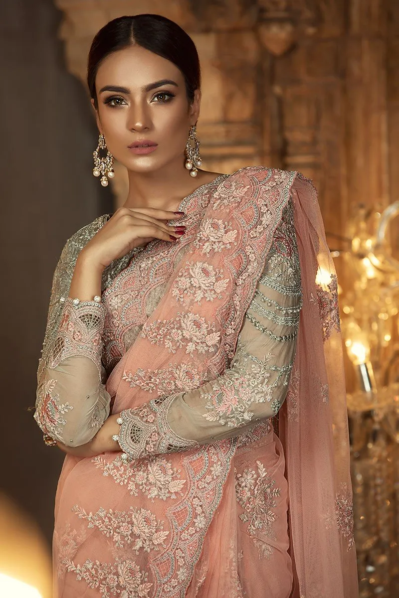 MARIA.B MBROIDERED Eid Collection 2018 Vol. 2 – Peach & Moonlight (BD-1404)