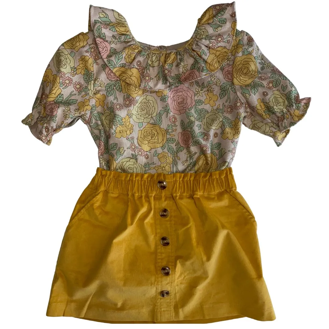 Mary Anne Mustard Floral Shirt