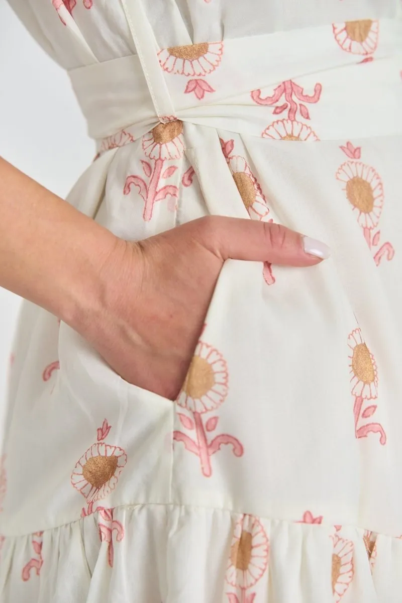 MAYA DRESS (Cream/Pink)