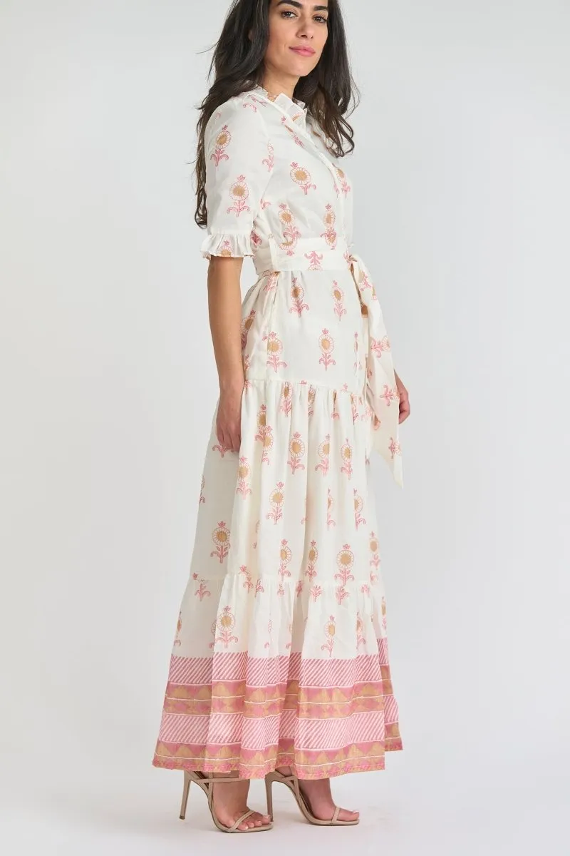 MAYA DRESS (Cream/Pink)