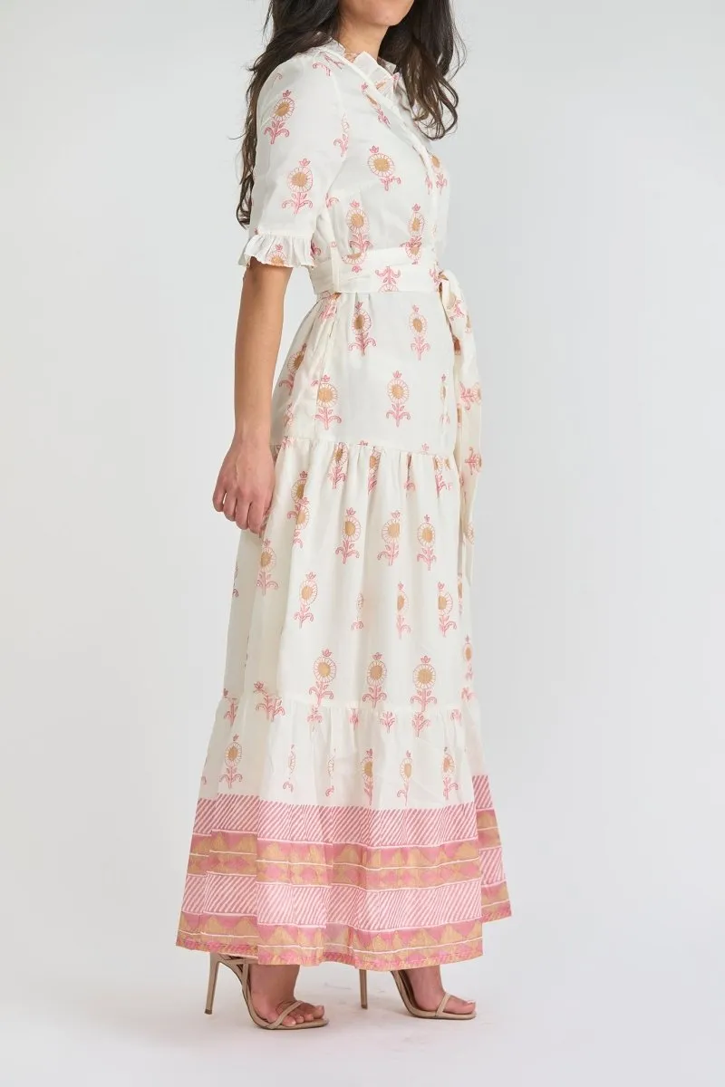 MAYA DRESS (Cream/Pink)