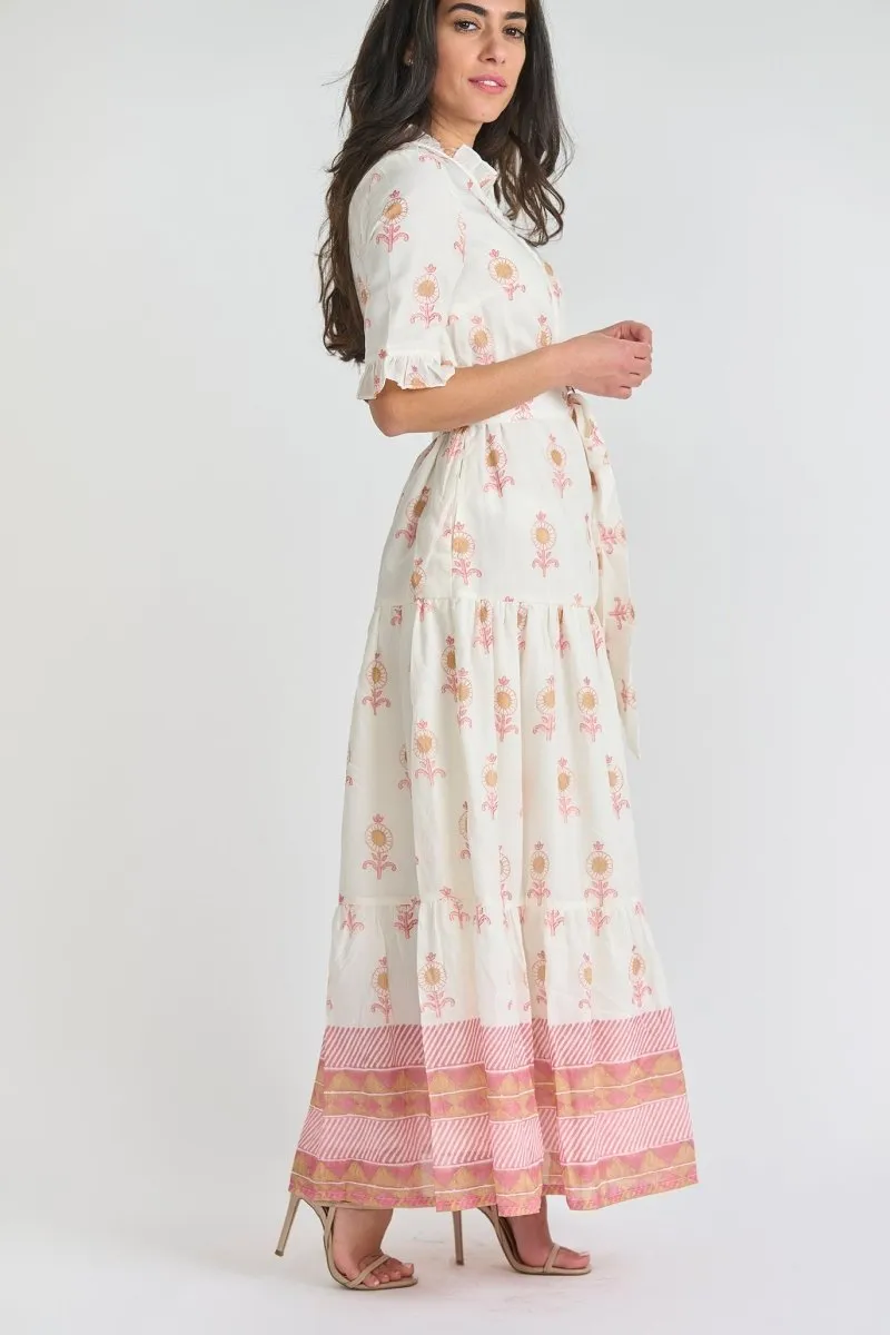 MAYA DRESS (Cream/Pink)