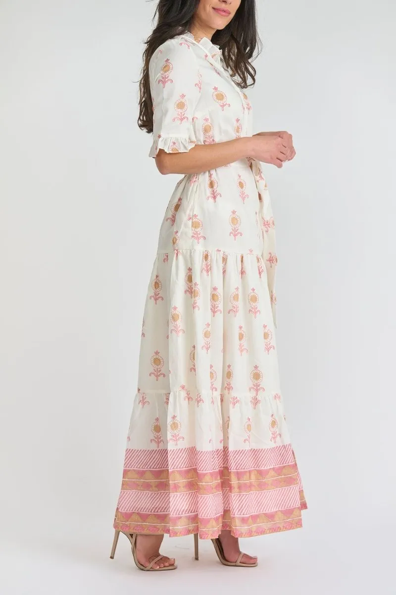 MAYA DRESS (Cream/Pink)