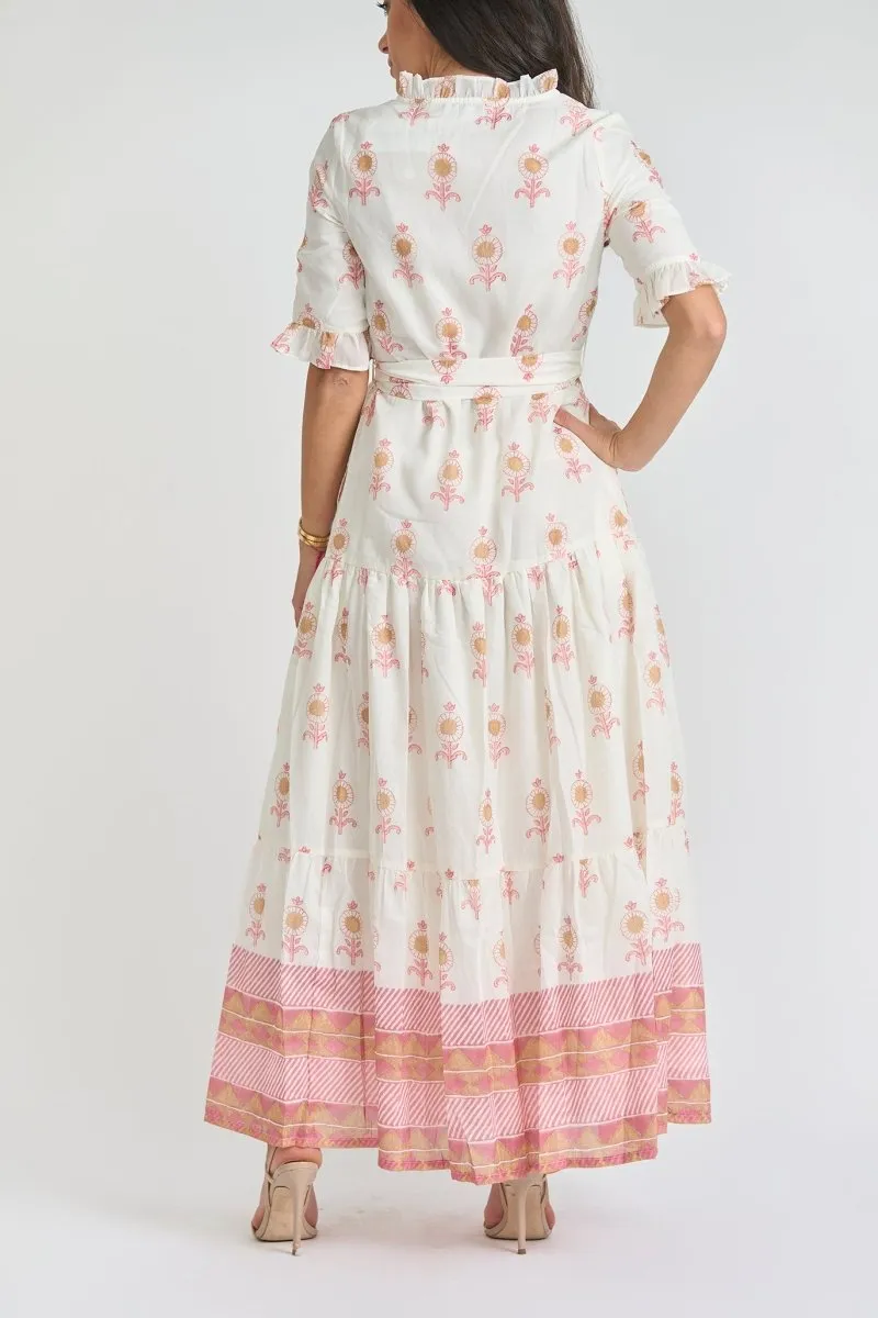 MAYA DRESS (Cream/Pink)