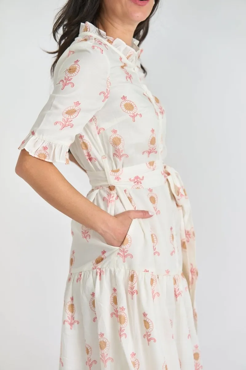 MAYA DRESS (Cream/Pink)