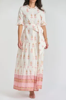 MAYA DRESS (Cream/Pink)