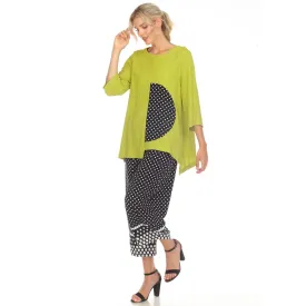 Moonlight Polka-Dot Crop Pant in Black & White - P3747