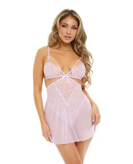 Oh La La Cheri Vera Lace Flyaway Lavender Babydoll