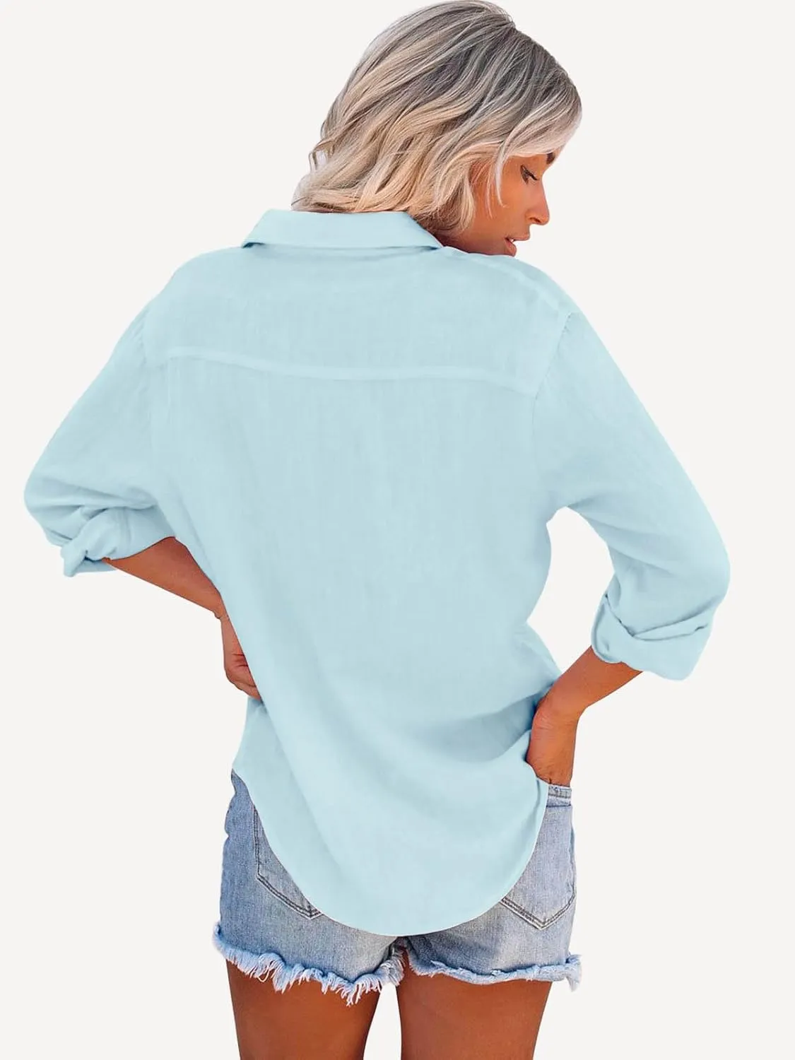 Paintcolors Womens Button Down Shirts Long Sleeve Dressy Casual Blouses Button Up Collared Shirts Tops for women