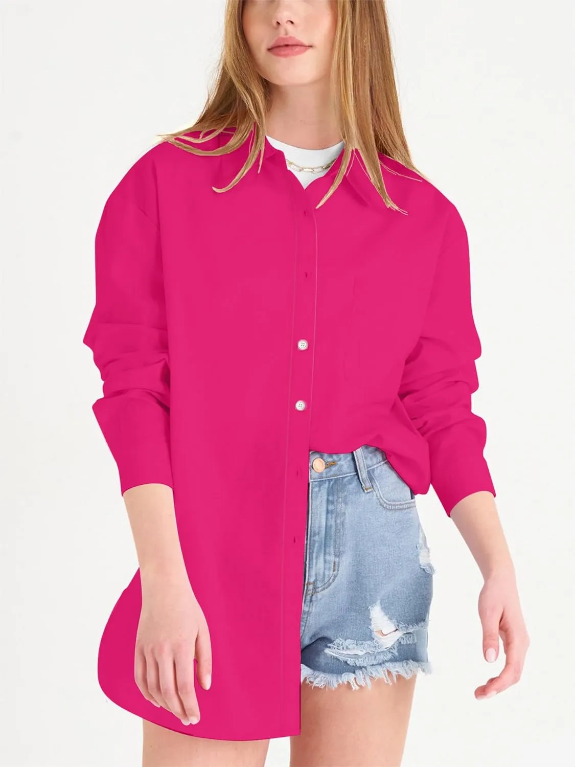 Paintcolors Womens Button Down Shirts Long Sleeve Dressy Casual Blouses Button Up Collared Shirts Tops for women