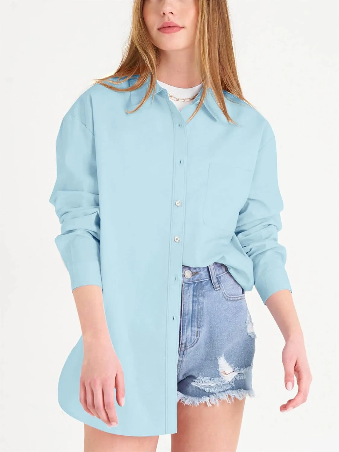 Paintcolors Womens Button Down Shirts Long Sleeve Dressy Casual Blouses Button Up Collared Shirts Tops for women