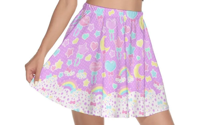 Pastel Party Lavender Mini Skater Skirt