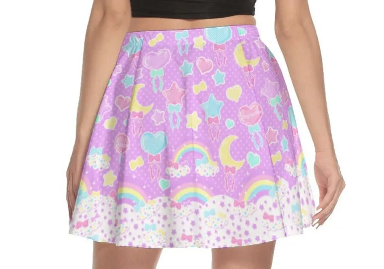 Pastel Party Lavender Mini Skater Skirt