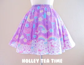Pastel Party Lavender Mini Skater Skirt