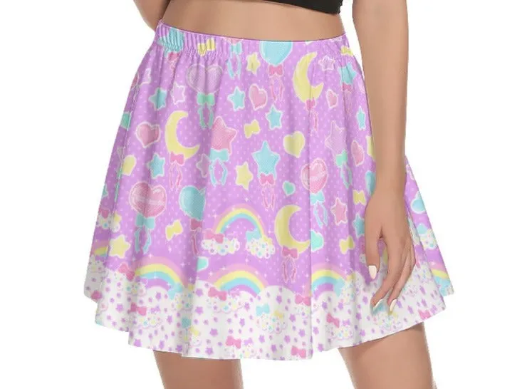 Pastel Party Lavender Mini Skater Skirt