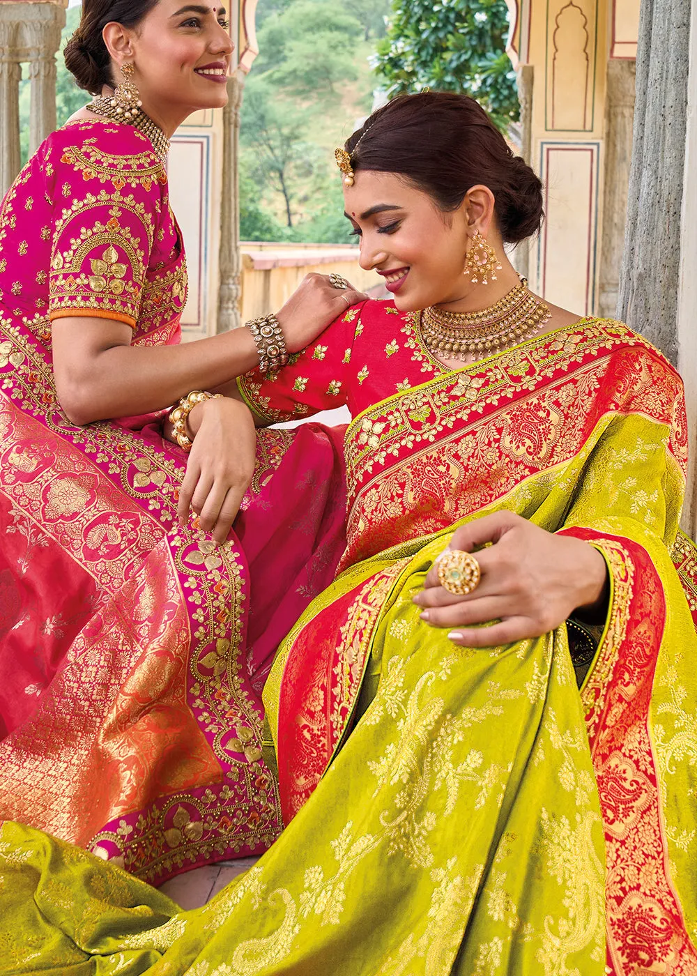 Pear Green Dola Silk Saree with Beautiful Embroidery work: Wedding Edition