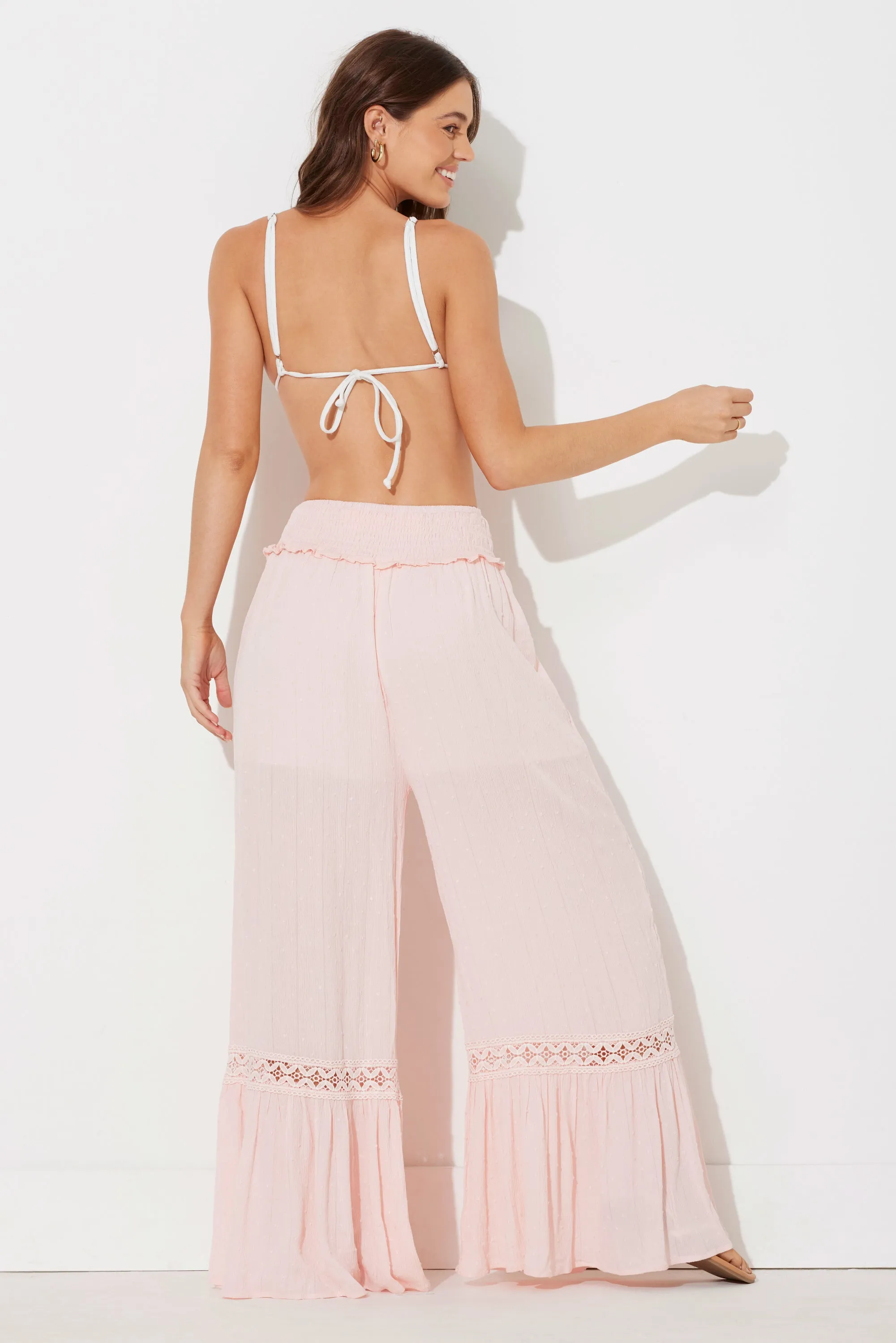 Petal Pink Swiss Dot W/ Crochet Pant