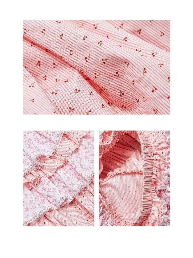 Pink Crushed Floral Long Skirt【s0000008233】