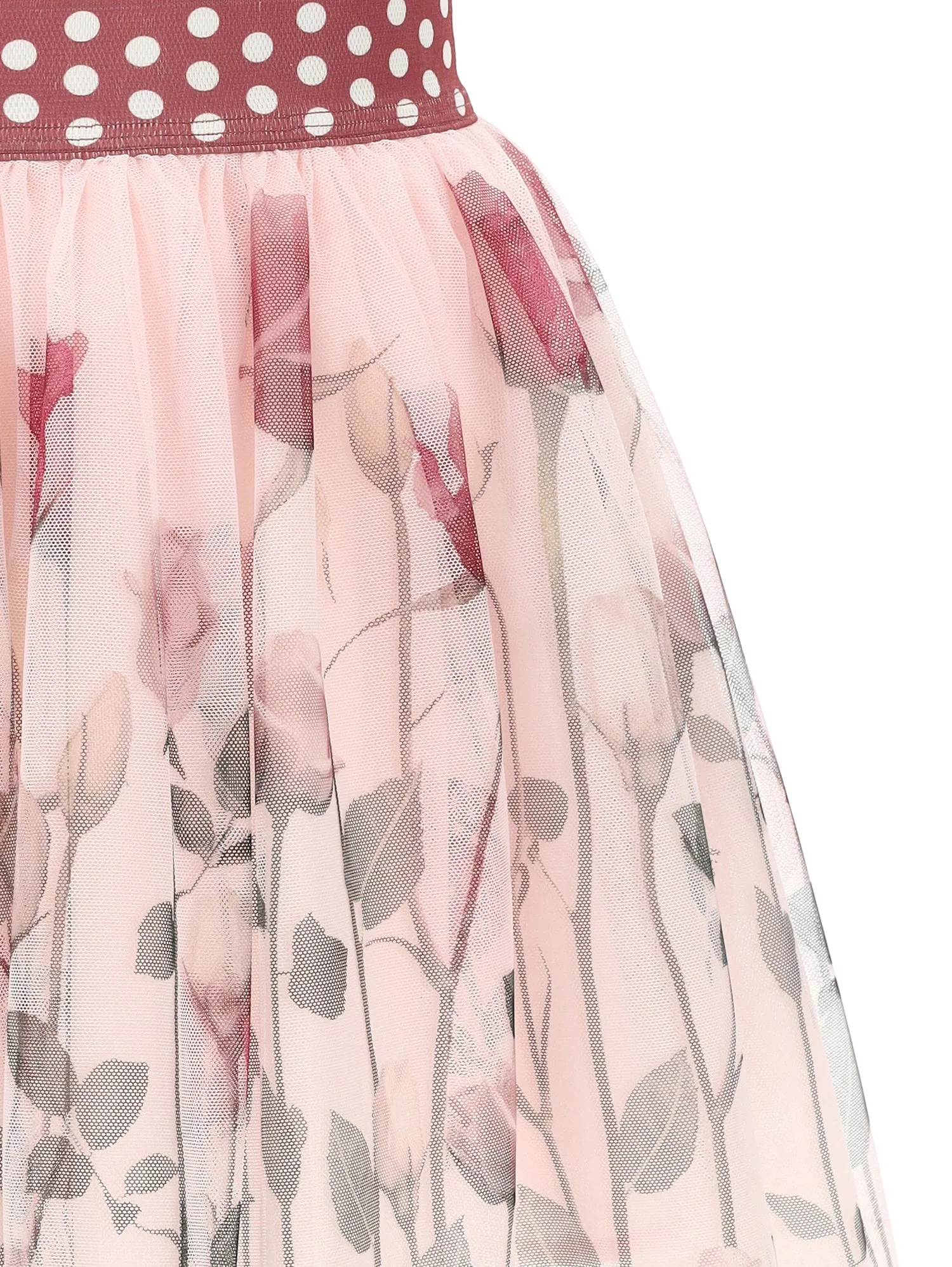 Pink Floral Tulle Skirt