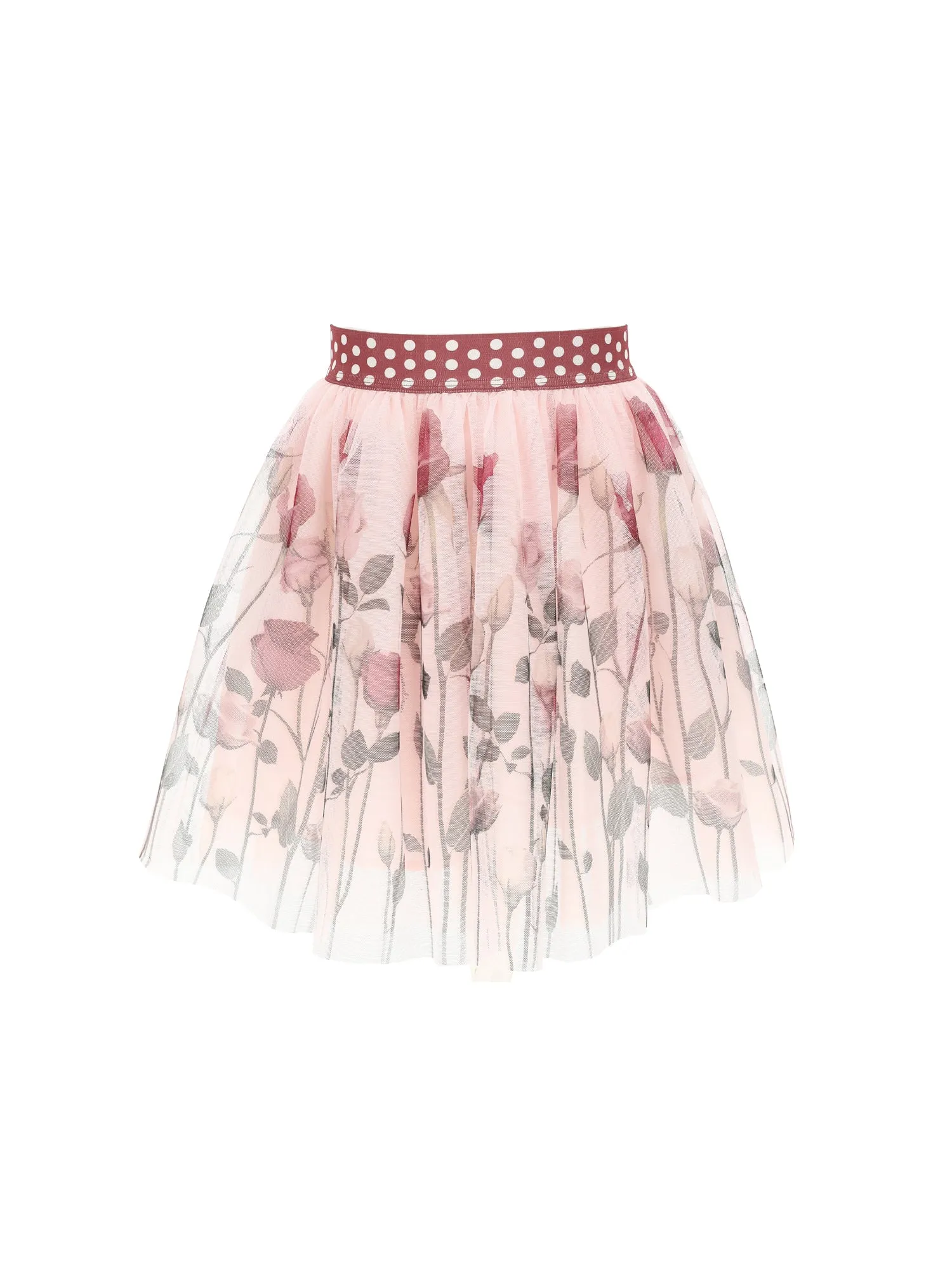 Pink Floral Tulle Skirt