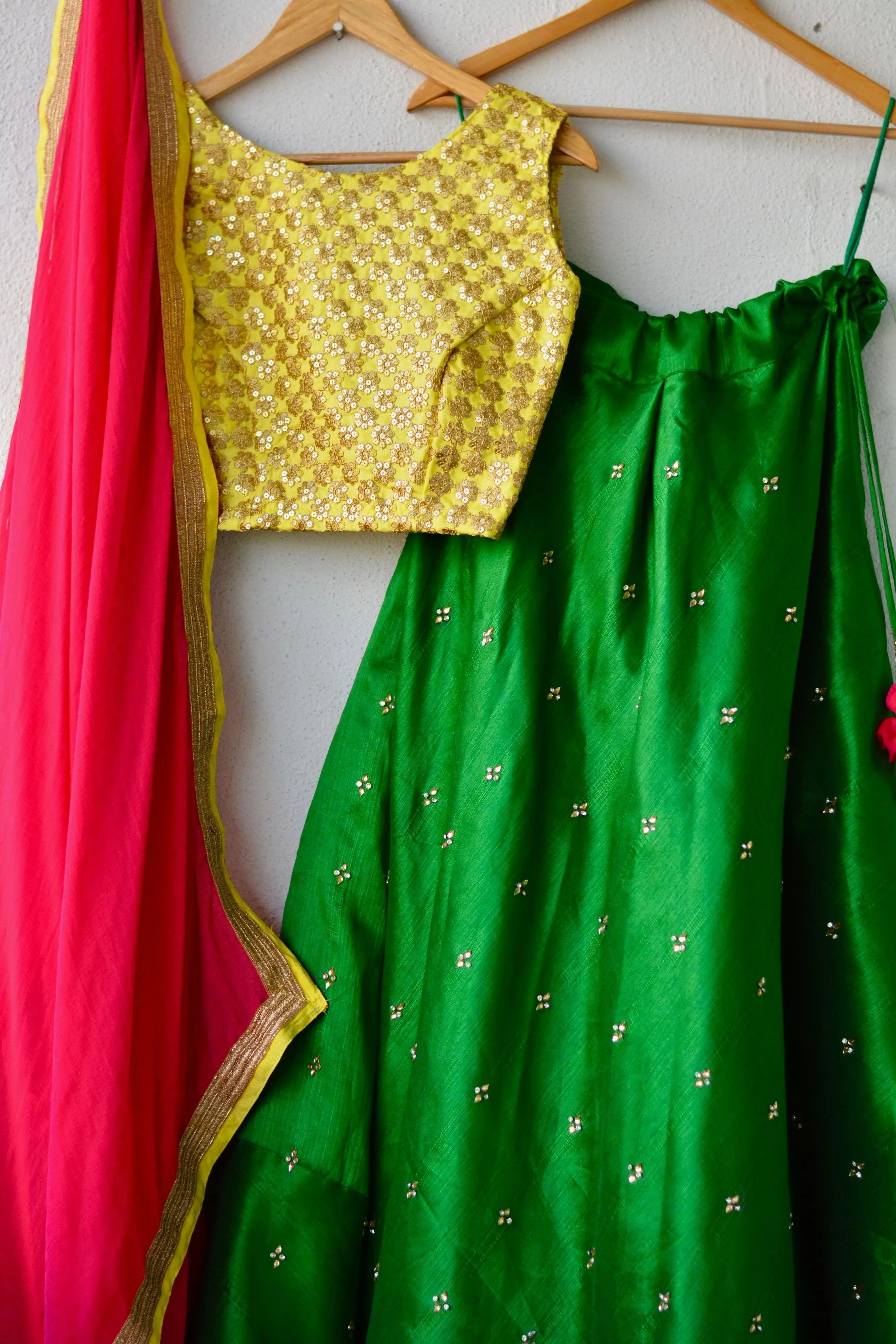 Pleasant star Lehenga with stone work skirt and chiffon duppata