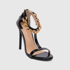 Pointy Toe High Heels Black Sandals