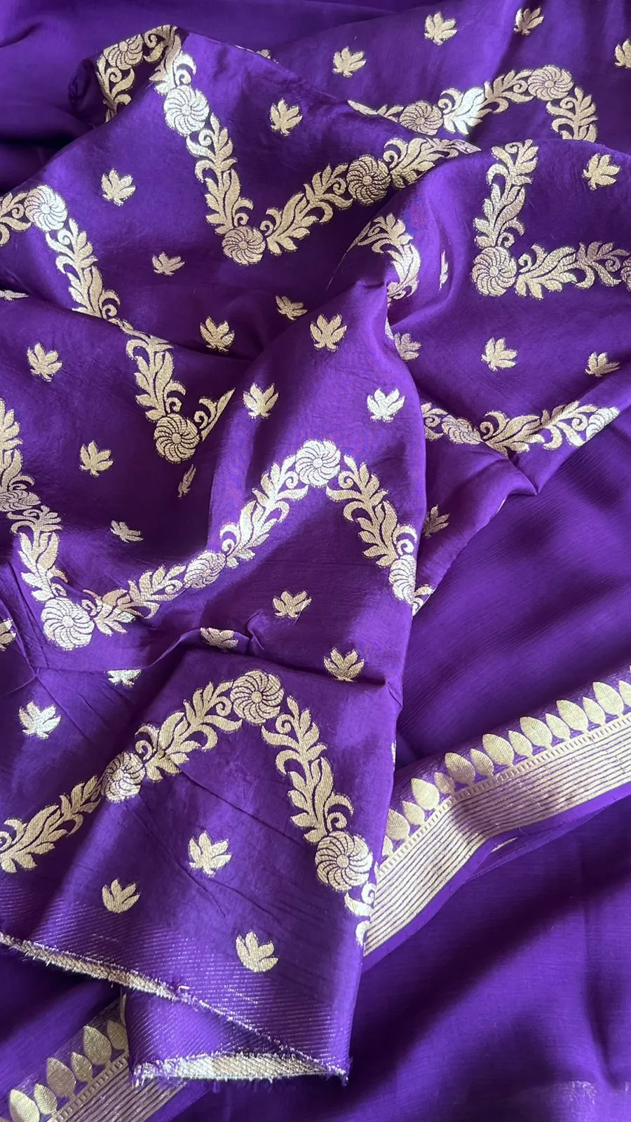 Purple chiffon saree with banarasi blouse (Kiara)