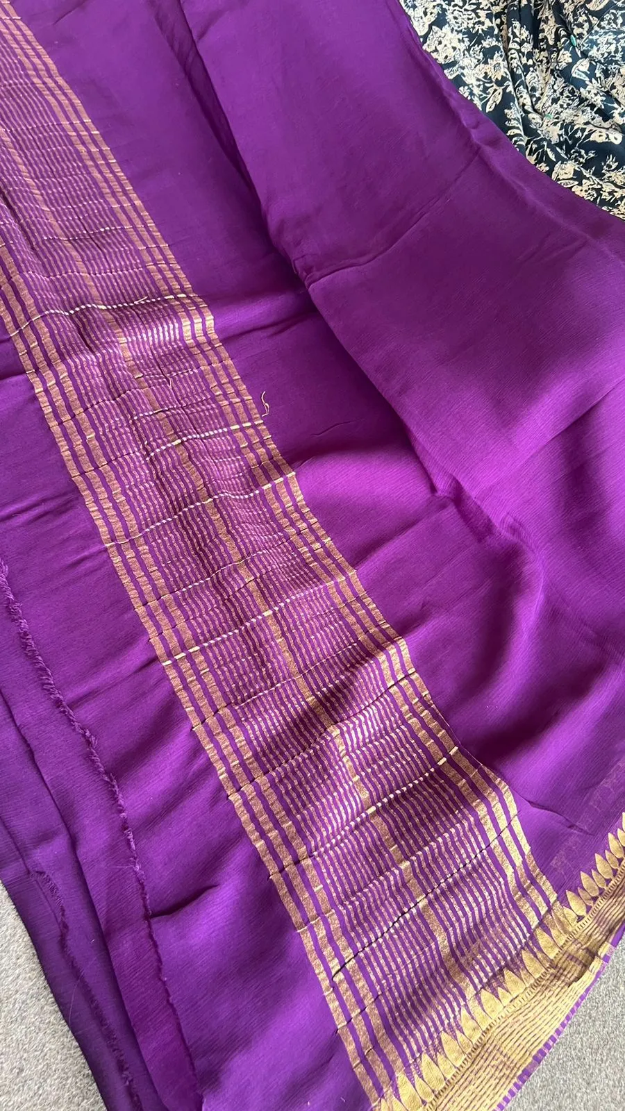 Purple chiffon saree with banarasi blouse (Kiara)