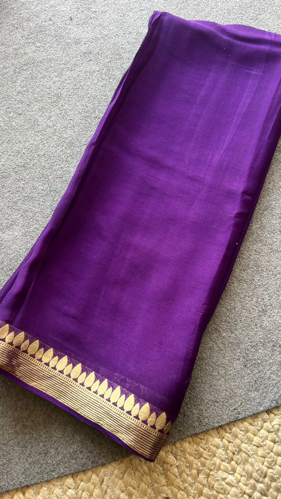 Purple chiffon saree with banarasi blouse (Kiara)