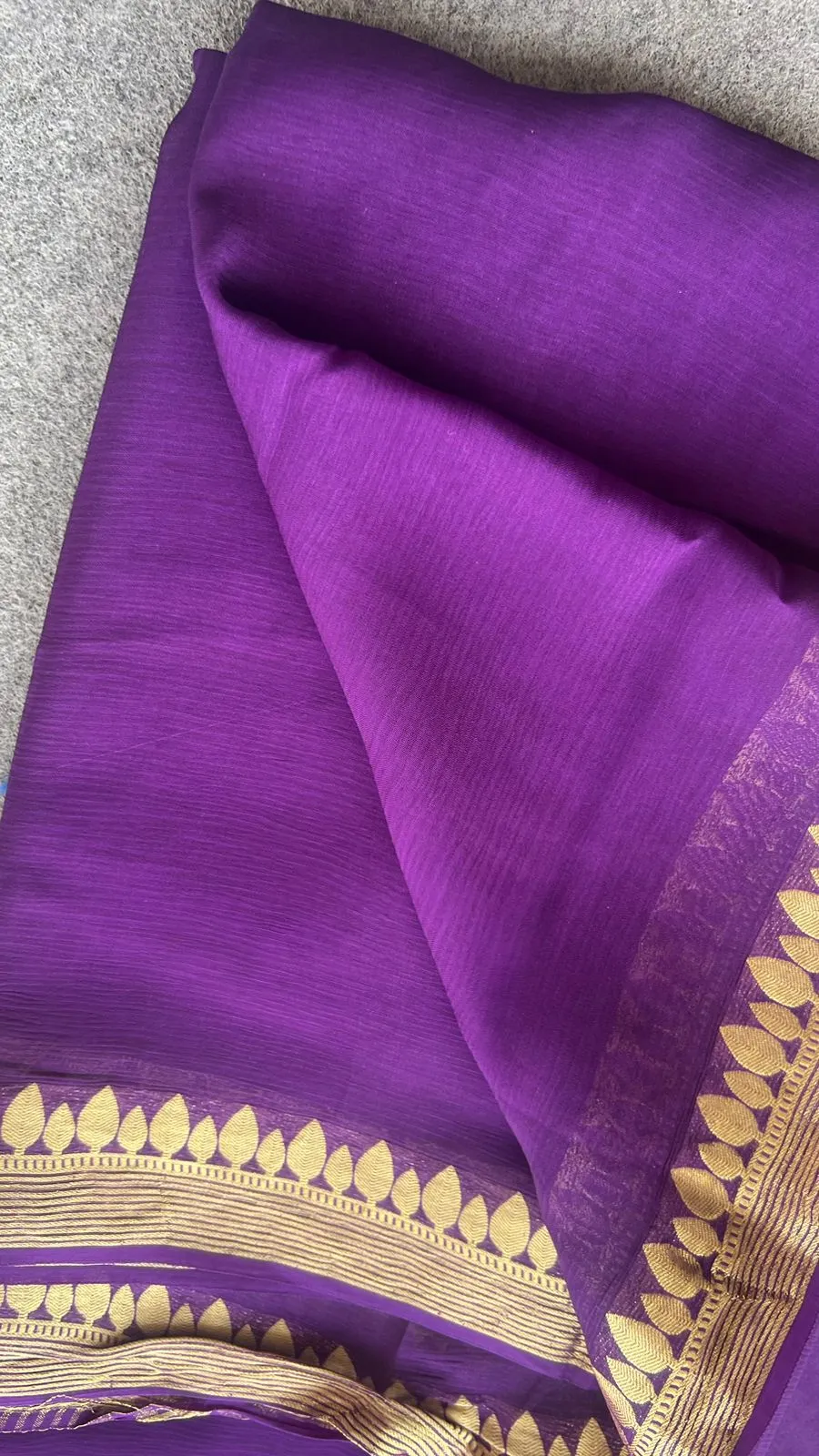Purple chiffon saree with banarasi blouse (Kiara)