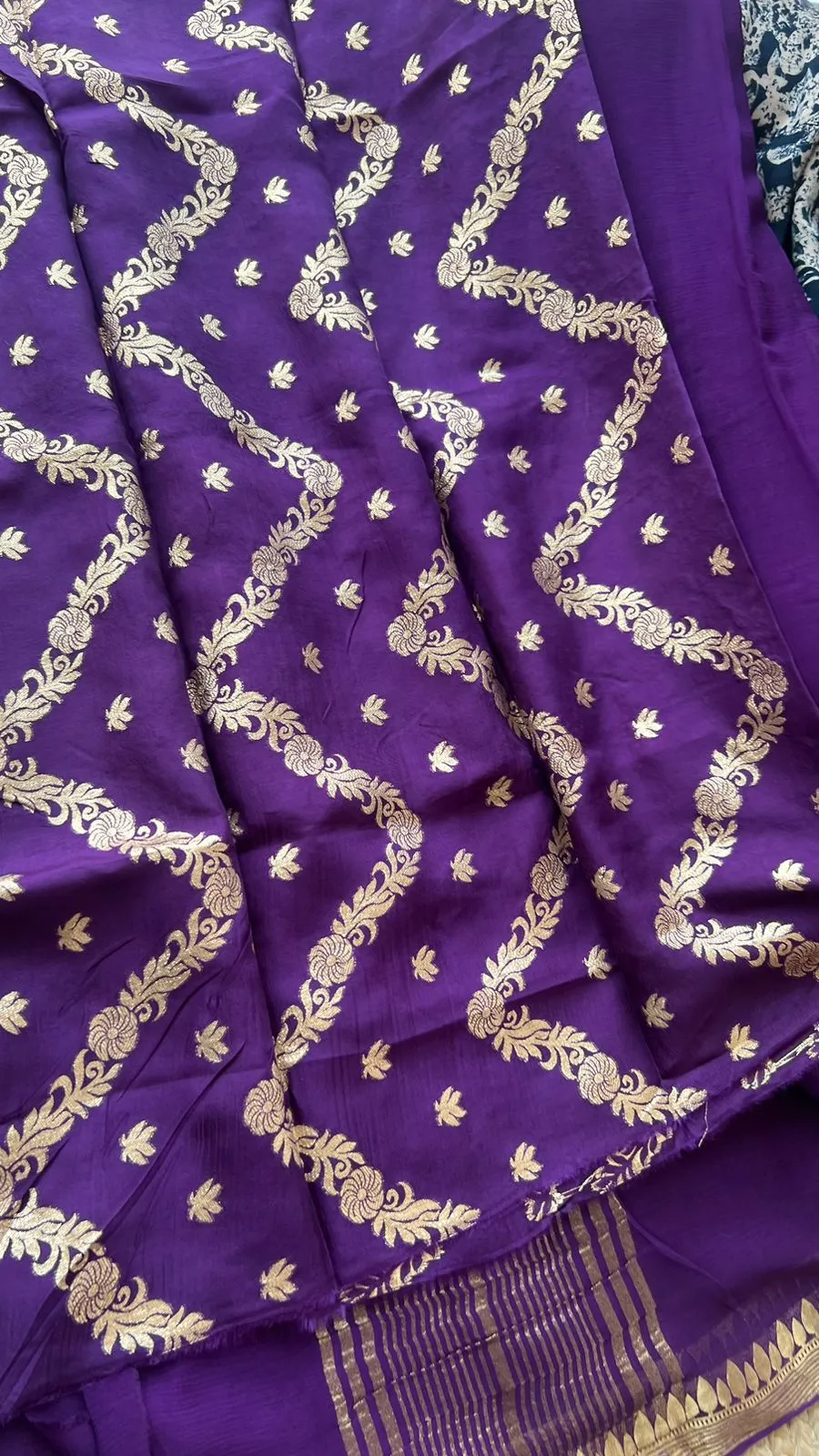 Purple chiffon saree with banarasi blouse (Kiara)