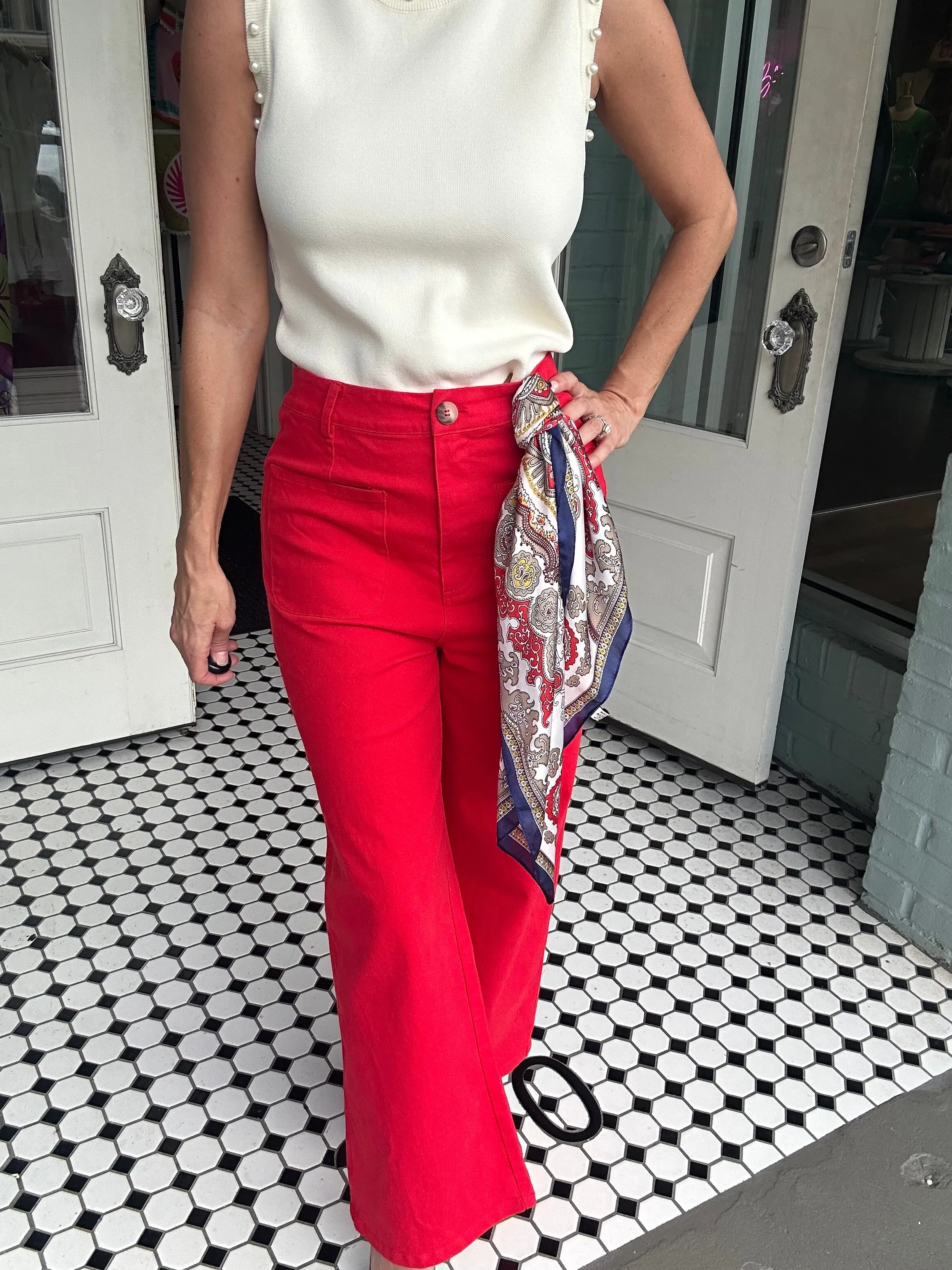 Rhodes Wide Leg Pants With Front Pockets