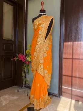 RTW - Georgette Chiffon: Yellow Dholki