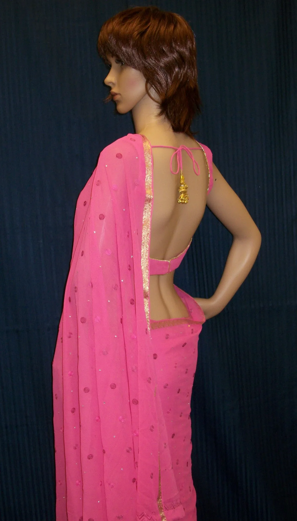 Saree 3500 Pink Chiffon Designer Party Wear Sari Shieno Sarees