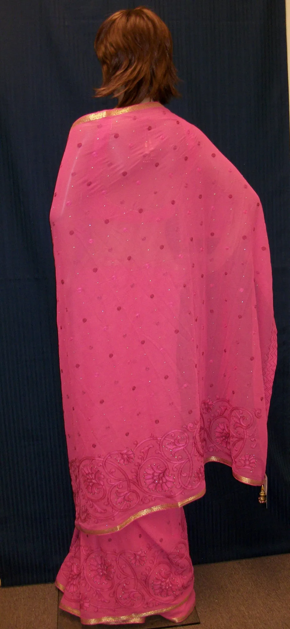 Saree 3500 Pink Chiffon Designer Party Wear Sari Shieno Sarees