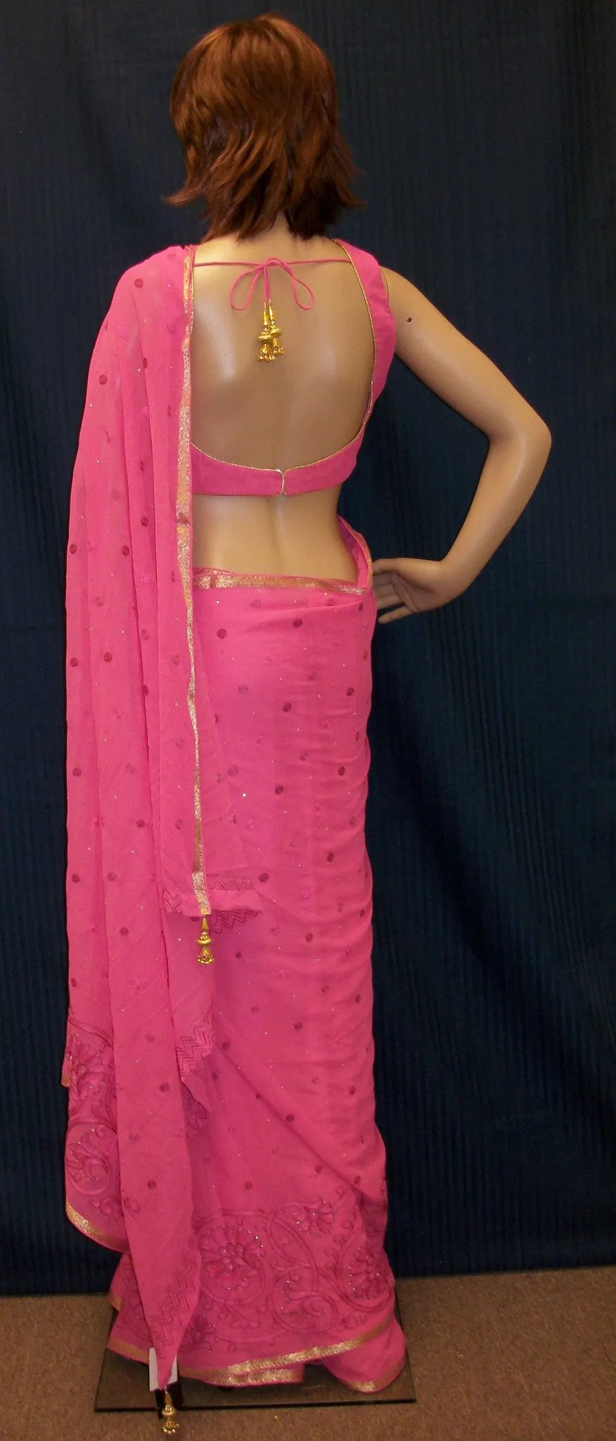 Saree 3500 Pink Chiffon Designer Party Wear Sari Shieno Sarees