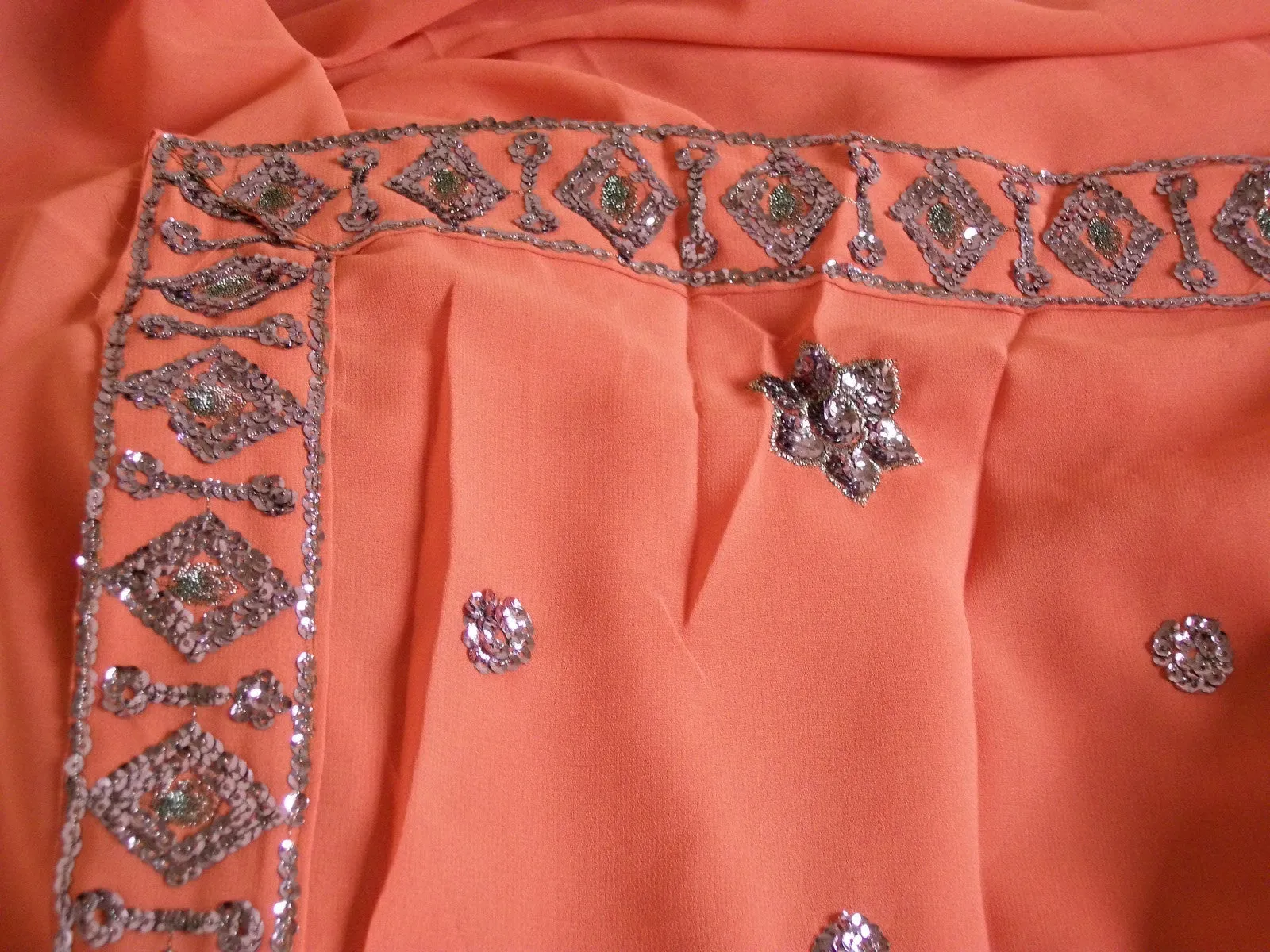 Saree 577 Pink Georgette Party Wear Sari Shieno Sarees