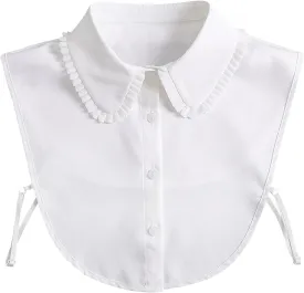 Shinywear Rhinestone Fake Collar Detachable Dickey Collar Blouse Half Shirts Peter Pan Faux False Collar for Women