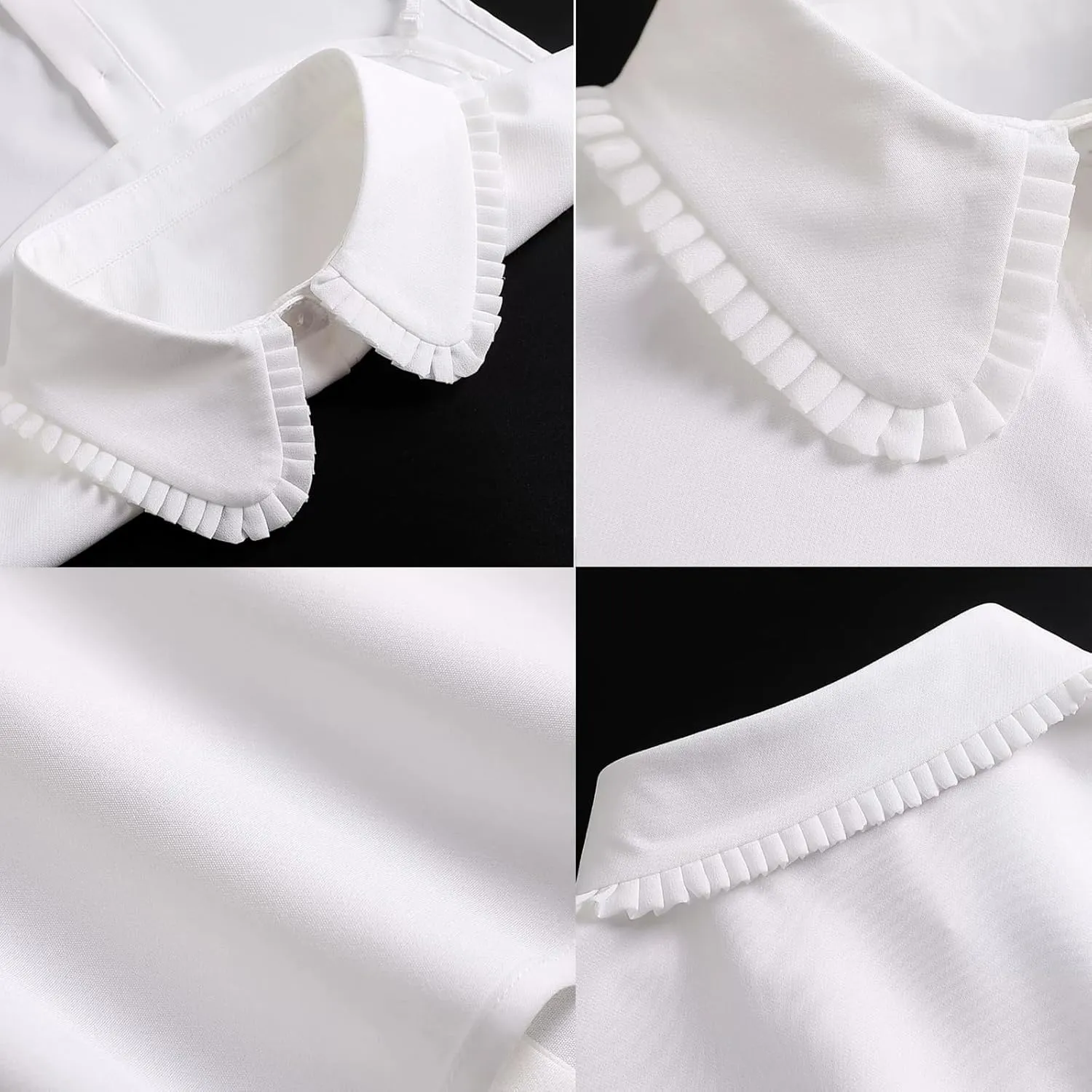 Shinywear Rhinestone Fake Collar Detachable Dickey Collar Blouse Half Shirts Peter Pan Faux False Collar for Women
