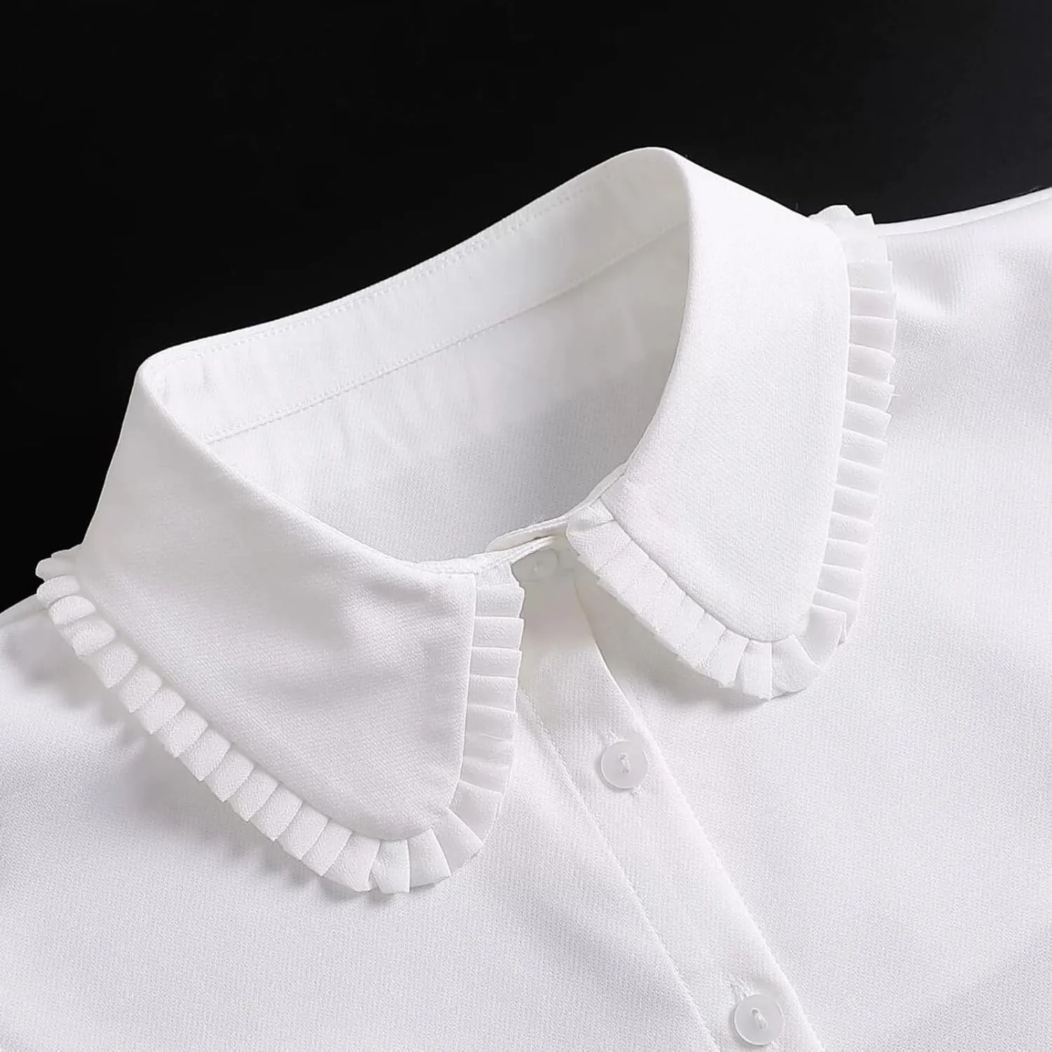 Shinywear Rhinestone Fake Collar Detachable Dickey Collar Blouse Half Shirts Peter Pan Faux False Collar for Women
